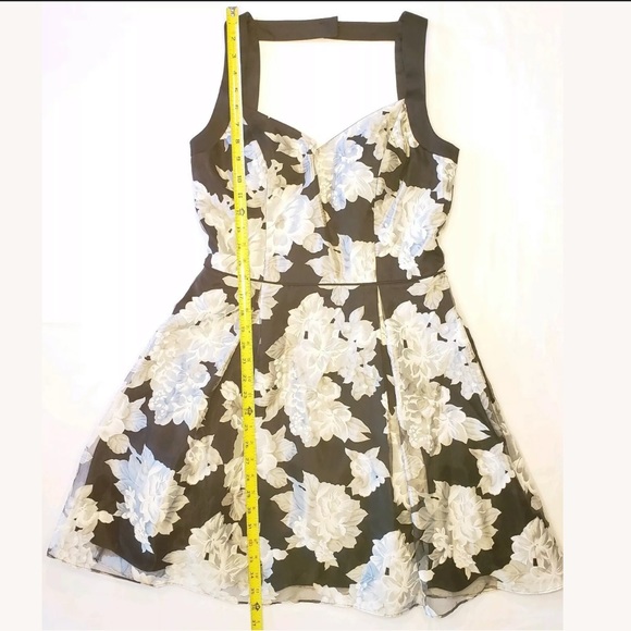 Aiden Mattox Black Floral Chiffon A-Line Dress - Picture 9 of 12